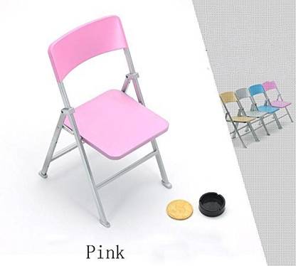 Nanguawu 1/6 Scale Dollhouse Miniature Furniture Folding Chair For Dolls Action Figure Solider- Pinkx1