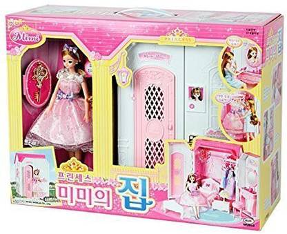 Mimi World Princess 'S House / Pink Princess Room / Cosmetics + Bed / Doll Houses