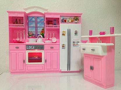 Generic Barbie Kitchen Size Dollhouse Furniture My Fancy Life Kitchen Play Set For Girl Child