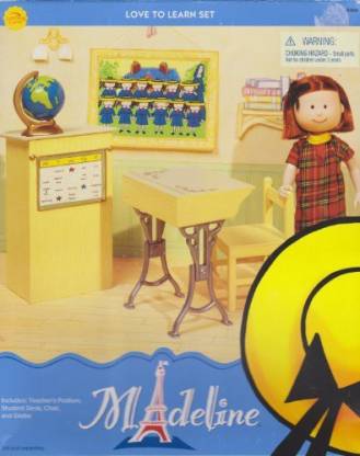 Madeline & Friends Rare Doll Classroom Desk Set (2003) Retired Love To Learn Set