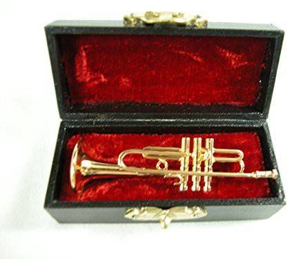 Mini Bear Gems Dollhouse ature Music 3" Trumpet W/Case #Z225-Sm