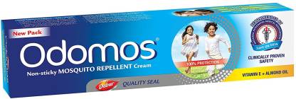 Dabur Odomos Non-Sticky Mosquito Repellent Cream (With Vitamin E & Almond) - 100 gm