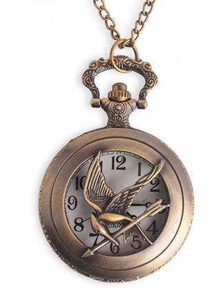 EFG Hunger Games Inspired Mockingjay Bronze MJ1 NA Alloy Pocket Watch Chain