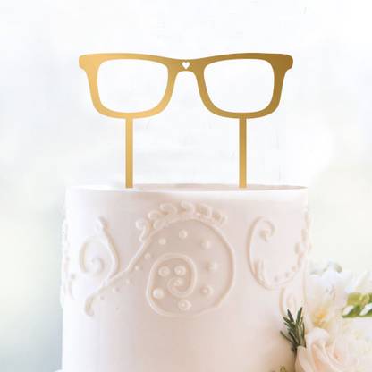 Engrave Nerd Glasses Geeky Cake Topper