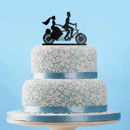 Engrave Tandem Bicycle Wedding Cake Topper