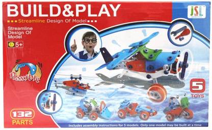 SANYAL Build And Play Flexible Streamline Design Model Puzzle Set, 5 Toys Model