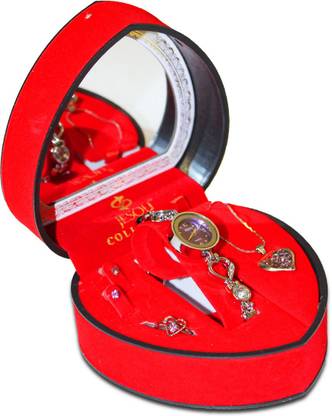 AKSHAT 4-in-1-Collection Watch and jewellery set Gold Plated GOLD JEWELLERY SET, WATCH