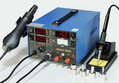 YIHUA YH-853D 2A smd rework station 3 in 1 hot air gun + soldering iron + power supply Rework station soldering kit soldeing machine 825 W Simple