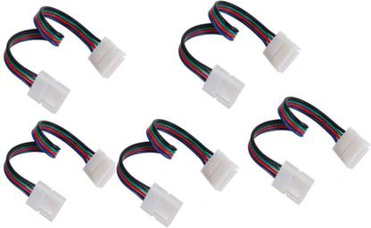 AMICIKART 5 Pcs Connector For RGB 5050 , 5630 , 3528 RGB LED Strip Connector Wire Connector