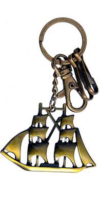 One Point Collections Vintage Metal Ship Shape Keychain | Key chain | Keyring | Key ring For Car Bike Home Keys, Black Locking Key Chain