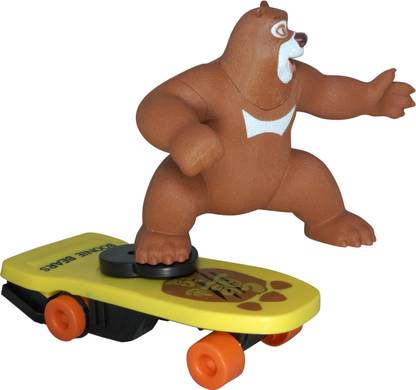 manbhari boonie bear action figure remote control mini skateboard