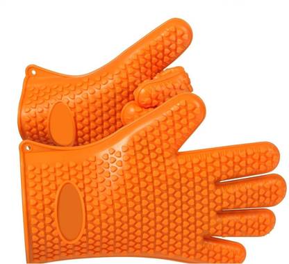 KADAM Heat Resistant Silicone Gloves, Pot Holders, BBQ Grill Gloves, Barbecue Mitt - Kitchen Tool Set