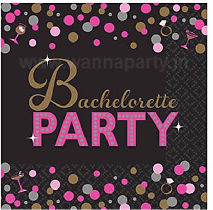Wanna Party Bachelorette Night Beverage Napkins - 16PC Multicolor Paper Napkins