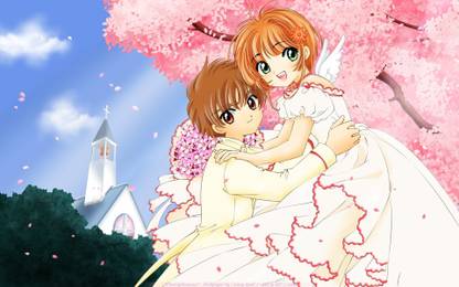 Athahdesigns Anime groom-bride-coupleWallpaper Paper Print