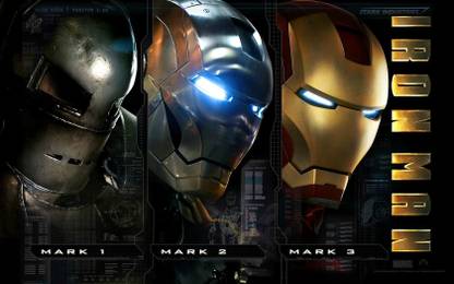 Wall Poster -armor-blue-light-iron-man--masks-red-robots-tony-stark Paper Print