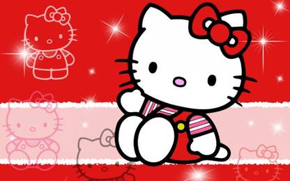 ASHD Anime hello-kitty-red Wall Poster Paper Print