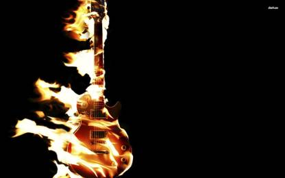 PL flame-fire-guitar Wall Poster 13*19 inches Matte Finish Paper Print