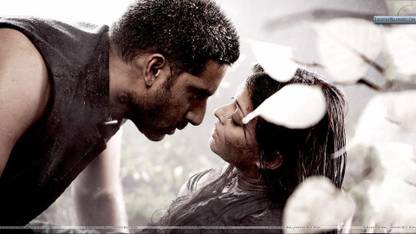 Wall Poster a/aishwarya-rai-raavan-naive-web-movie-abhishek-kissing Paper Print