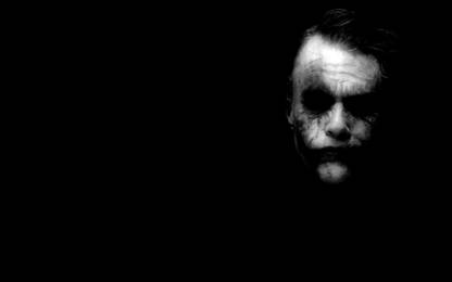 PL joker-batman-the-dark-knight-heath-ledger-dark-black-white-movies-the-joker Wall Poster 19*13 inches Matte Finish Paper Print