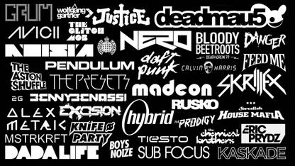 Akhuratha techno-dnb-dubstep-deadmaus-skrillex-nero-sub-focus-justice-avicii-noisia Wall Poster Paper Print