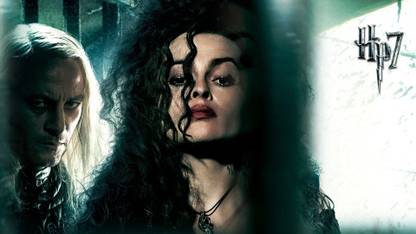 BeLucky helena-bonham-carter-movies-harry-potter-harry-potter-and-the-deathly-hallows-jason-isaacs-lucius-malfoy-bellatrix-lestrange-death-eaters Wall Poster Paper Print