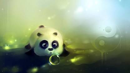 Athahdesigns Anime cute--pandas-babys-imagesWallpaper Paper Print