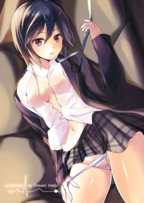 Akhuratha Anime anime-topless-boobs-school-uniforms-kokoro-connect-inaba-himeko Wall Poster Paper Print
