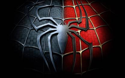 Aabhaas spiderman-movie-logo Wall Poster Paper Print