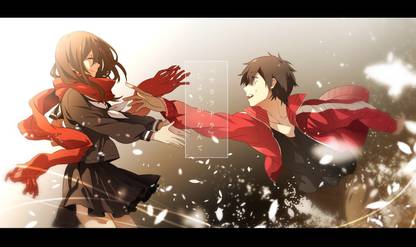 Athahdesigns Anime kagerou-project-mekakucity-actors-kisaragi-shintaro-tateyama-ayanoWallpaper Paper Print