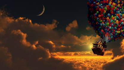 Wall Poster /up-pixar-animation-studios-skies-clouds Paper Print