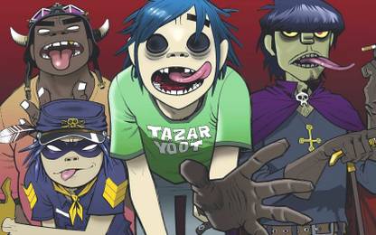 gorillaz-music-d-noodle-murdoc-niccals-russel-hobbs Wall Poster Paper Print