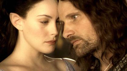 Wall Poster a/liv-tyler-actresses-the-lord-of-the-rings-aragorn-viggo-mortensen-actors-arwen-undomiel-scene Paper Print