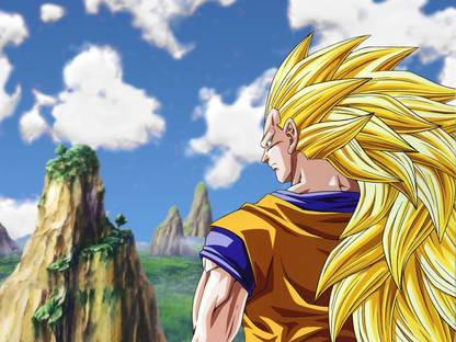 Athahdesigns Anime dragon-ball-dragon-ball-z-son-goku-super-saiyan-Wallpaper Paper Print