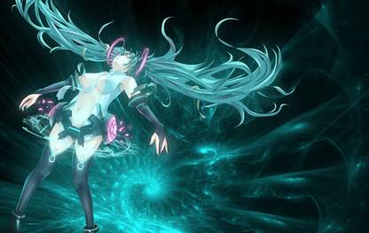 PL Anime anime-vocaloid-hatsune-miku-hatsune-miku-append Wall Poster 19*13 inches Matte Finish Paper Print