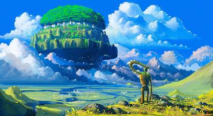 PL Anime studio-ghibli-castle-in-the-sky-robots Wall Poster 19*13 inches Matte Finish Paper Print