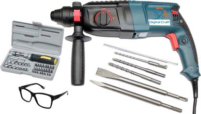 Digital Craft Professional Drill 26MM Heavy Duty Rotary Hammer Drill Machine 800 watts with 3 mode combo offer (Blue) Rotary Hammer Drill