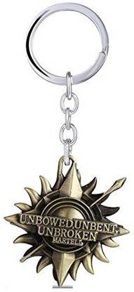 Universal Game of Thrones Unbowed , Unbent, Unbroken Martel design - gold Key Chain