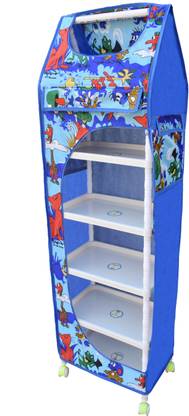 FLIPZON Baby 6 Shelve Unbreakable Material PVC Collapsible Wardrobe