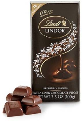 LINDT Lindor Irresistibly Smooth Extra Dark Chocolate, 100gm Bars