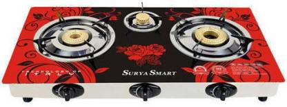 SURYA SMART Glass, Stainless Steel Automatic Gas Stove