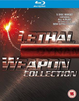 Lethal Weapon: The Complete 4 Movies Collection - Lethal Weapon + Lethal Weapon 2 + Lethal Weapon 3 + Lethal Weapon 4 (5-Disc Box Set) (Region Free + Slipcase Packaging + Fully Packaged Import)