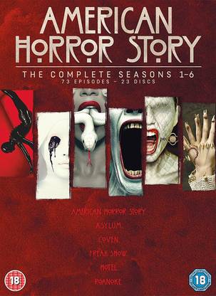 American Horror Story: The Complete Seasons 1 to 6 | Includes all full & complete 6 Seasons of American Horror Story (AHS) (23-Disc Box Set) (Slipcase Packaging + Fully Packaged Import) (Region 2)