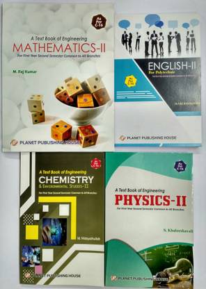 Polytechnic 1st Year 2nd Sem Books A Textbook Of Engineering Mathematics-II,english For Polytechnic-II,a Textbook Of Engineering Chemistry & Environmental Studies-II, A Textbook Of Engineering Physics-II,pack Of 4 Books