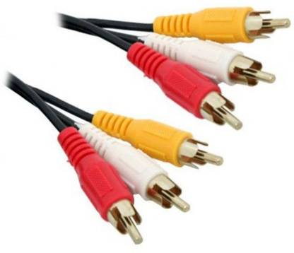 FOX MICRO RCA Audio Video Cable 10 m 3RCA Male to 3RCA Male RWY Plugs, Composite Video & Stereo Audio Connectors Cable for DVD Players, VCR, Camcorder, Projector, Game Console and More - (Red, White, Yellow) (30Ft 10METER)-COLOR MAY VERY
