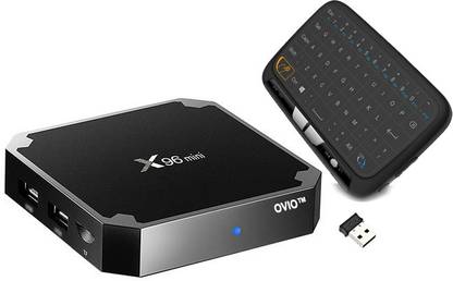 OVIO X96 Mini Android 7.1 Smart TV BOX 2GB 16GB Amlogic S905W Quad Core 2.0Ghz WiFi UHD 4K Miracast with H18 Backlit Touchpad Media Streaming Device