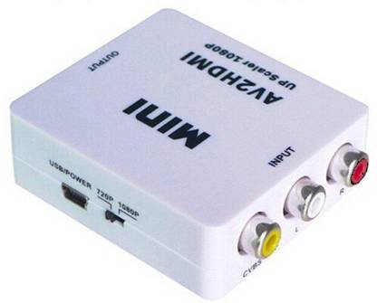 FOX MICRO Mini Composite AV RCA to HDMI Video Converter Adapter Full HD 720/1080p UP Scaler AV2HDMI for HDTV Standard TV-(COLOR MAY VERY ) Media Streaming Device