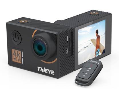 OVIO Sports Action Camera ThiEYE T5 Edge 4K Action Camera Wifi Waterproof Sport Video Camera 14MP Ultra-HD 2" IPS Screen with EIS, APP & Voice Control with Remote Control, 170 Wide Angle, Battery and Full Accessorie Sports and Action Camera