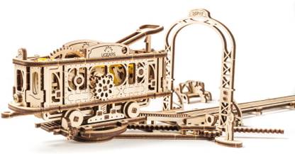 Ugears Mechanical Town Series Tram Line Mechanical Wooden Model Kit 3D Puzzle Assembly
