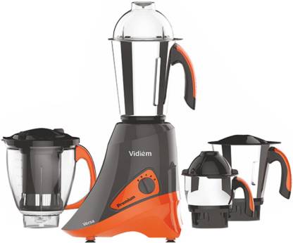 Vidiem Versa Premium 750 W Mixer Grinder (4 Jars, Light Black, Orange)