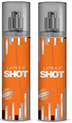 LAYER'R Shot Smokin Hot Perfume Body Spray Pack of 2 Combo (135ML each) Perfume Body Spray  -  For Men